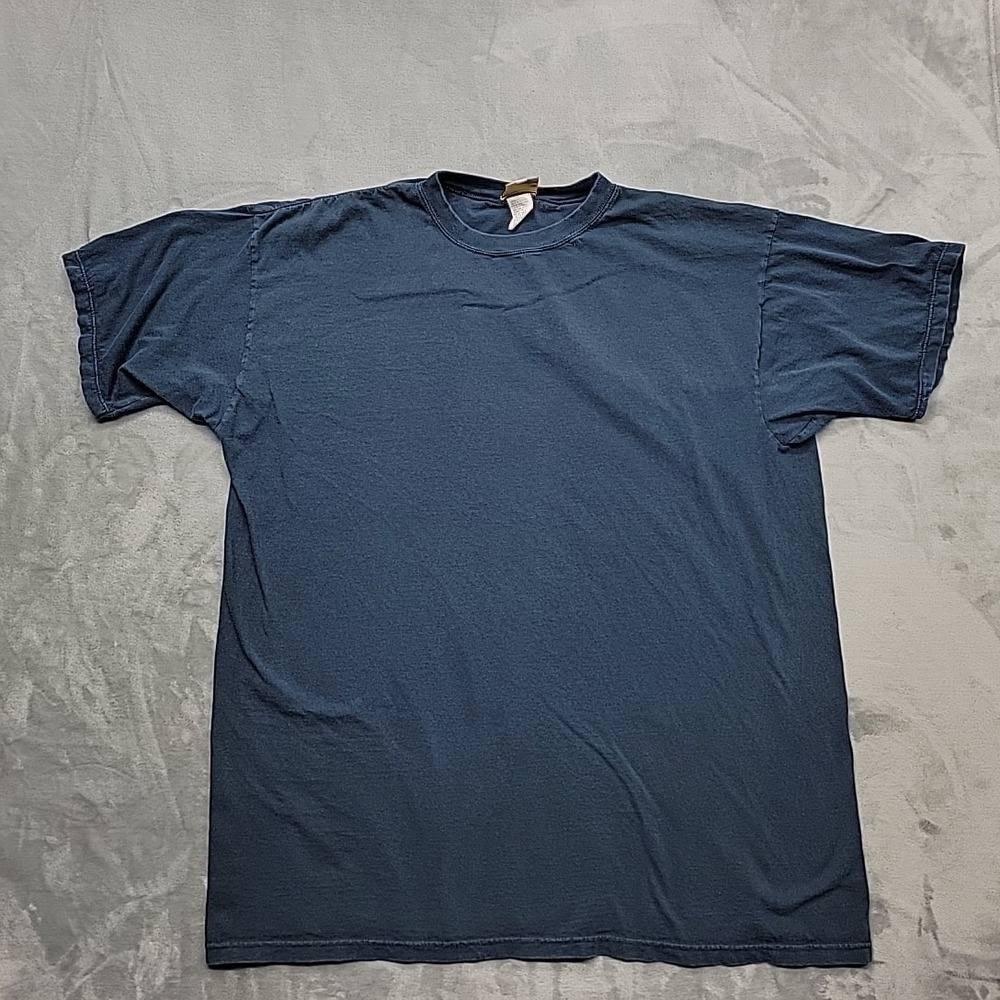 VTG City Streets Blank T Shirt Mens XL Blue Short Sleeve Tee Made In USA